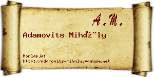 Adamovits Mihály névjegykártya